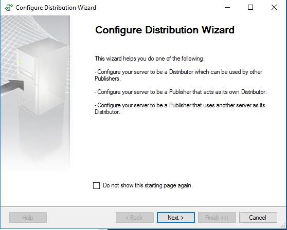 Configure Distribution Wizard 1