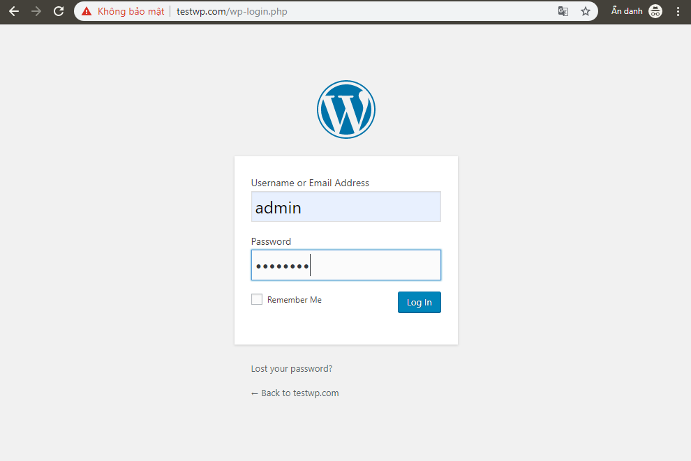 Đăng nhập vào WordPress Dashboard lần đầu
